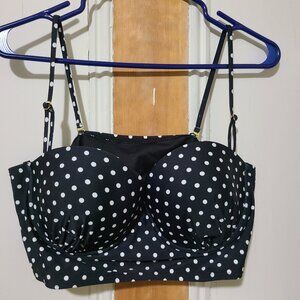 Retro Polka-Dot Bikini Top (New with Tags) - Size XXXL